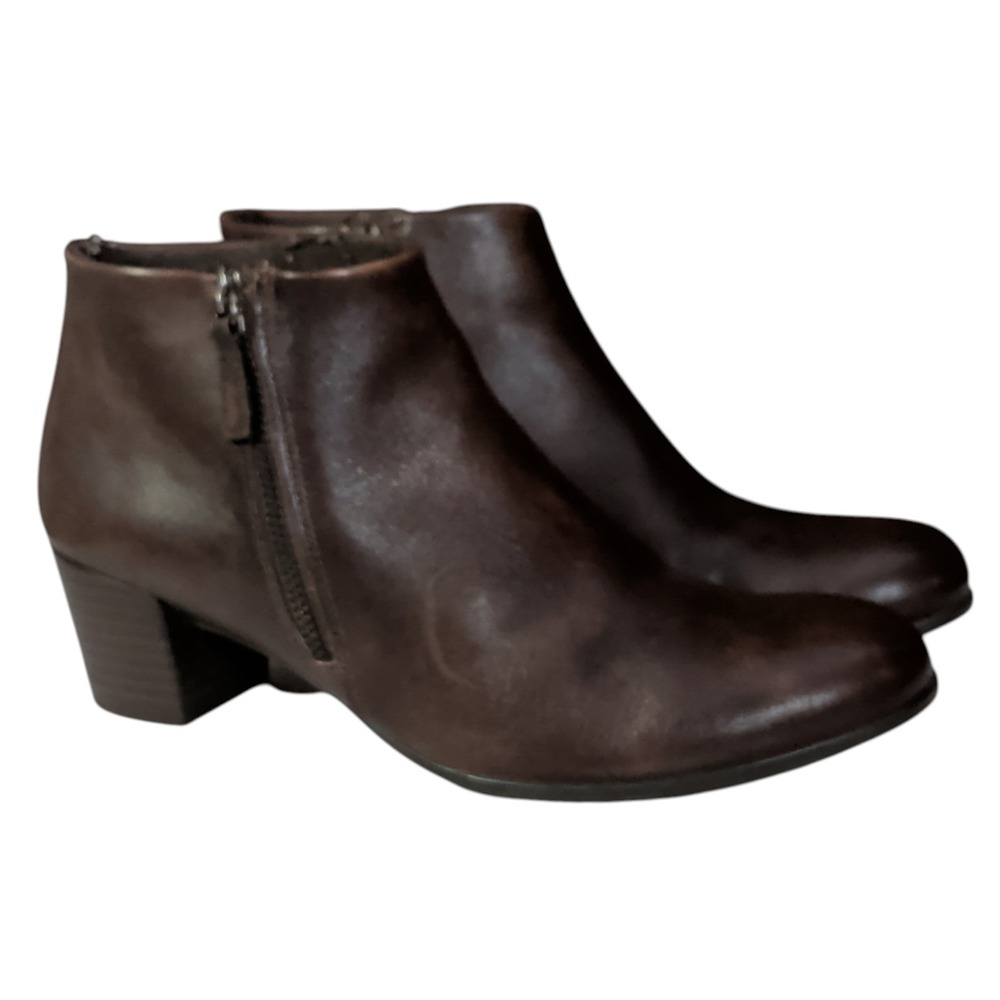 Ecco Shape M 35 Black Leather Ankle Boots Booties Size US 8 - 8.5 EU 39 Office